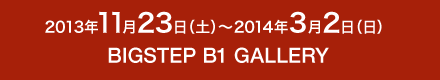 2013年11月23日（土）～2014年2月2日（日）BIGSTEP B1 GALLERY